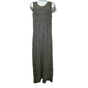 dkny sleeveless bronze brown metallic linen maxi dress Size M